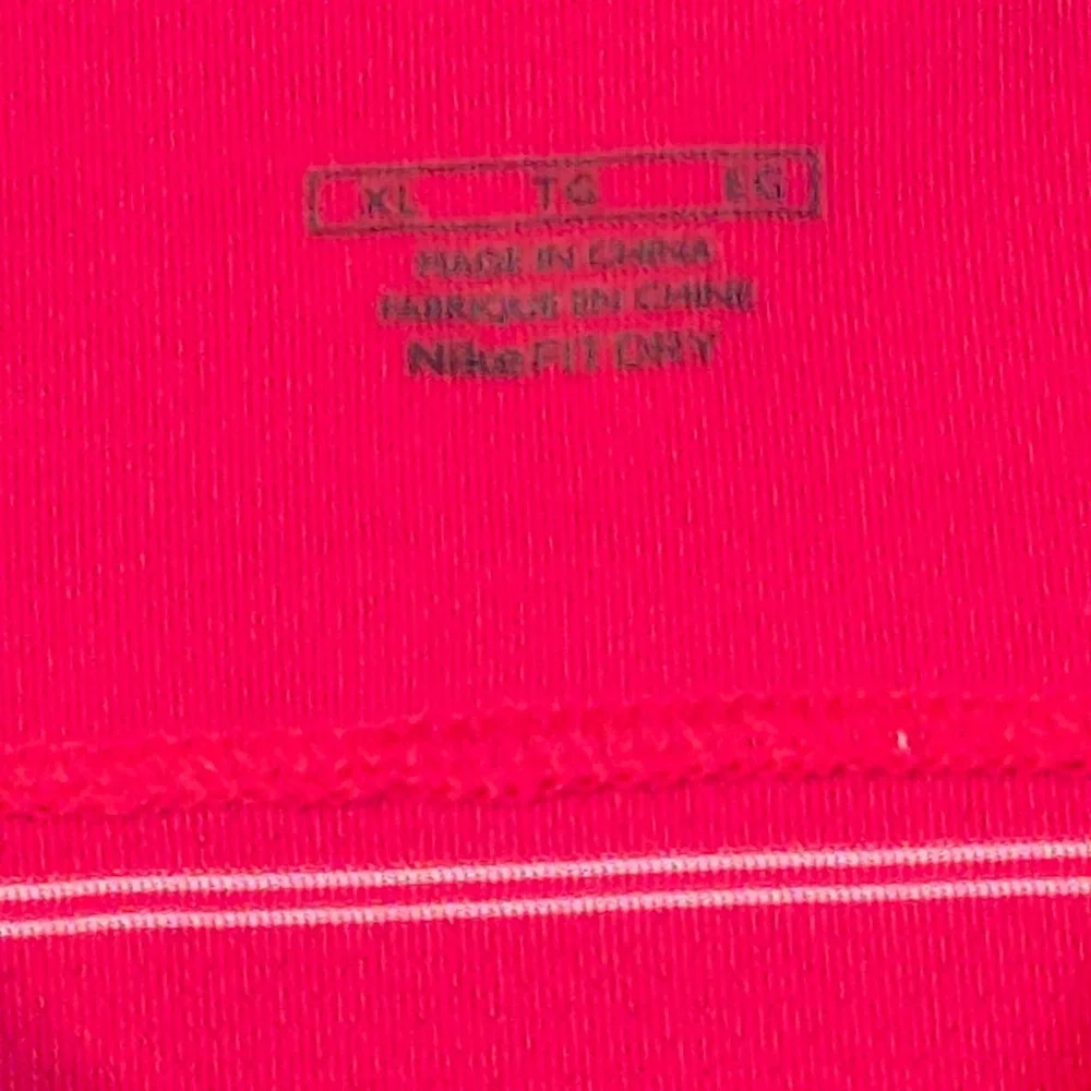 Nike Golf Polo Shirt Men' XL Red Orange Striped The Players Championship Fit Dry